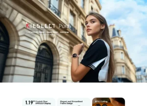 Description Kieslect Pura Lady Smart Watch Feature : 1.19″ Crystal-Clear AMOLED Display. Elegant and Streamlined Frame Design. Dual Strap. BT5.2 Calling. IP68 Waterproof. 100*+Sport Modes.
